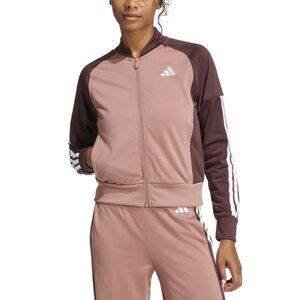 adidas Women s Colorblocked Tricot Tracksuit Jacket Warm Clay L